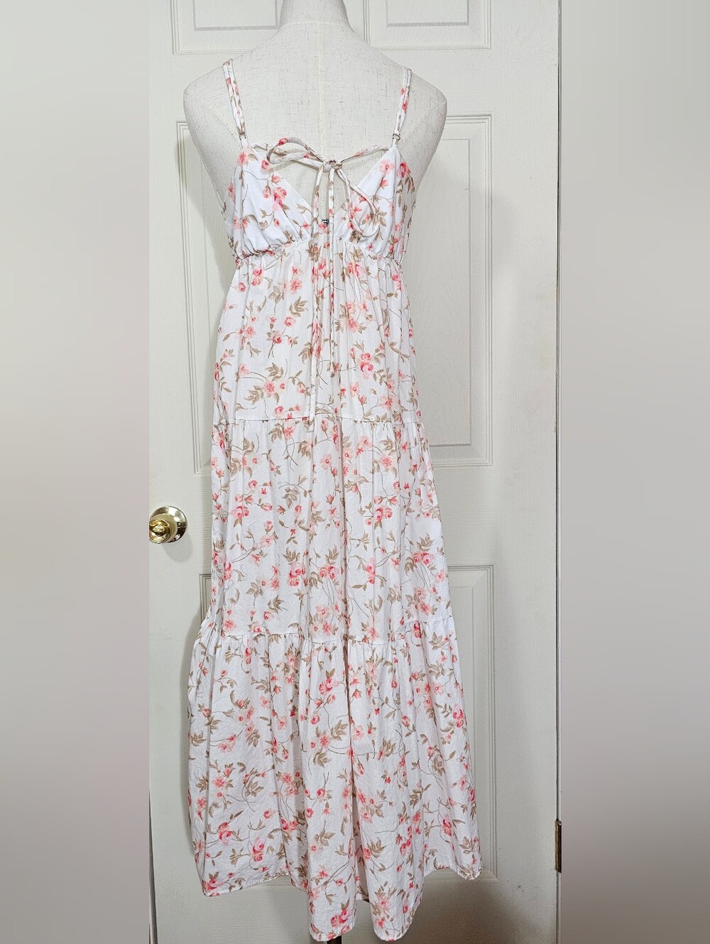 HAUTE MONDE White Floral Maxi Dress with Pink & Sage Print - Picture 5 of 10